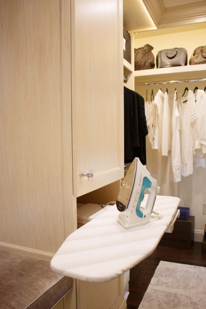 ironing board in closet